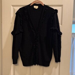 Black Kate Spade Ruffled Women's Sweater